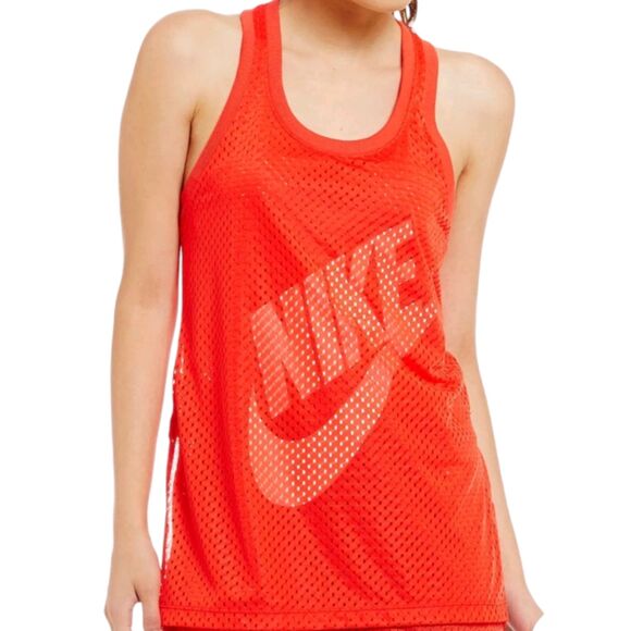 Nike Mesh Women's Tank Top Athletic Light Crimson/White Sz L - Picture 1 of 8